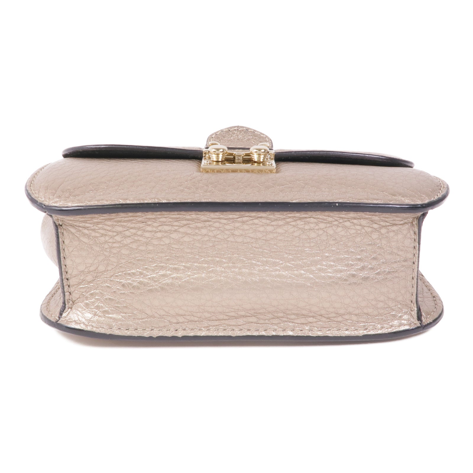 Valentino 牛皮皮革Chain Shoulder金扣鏈帶肩背袋