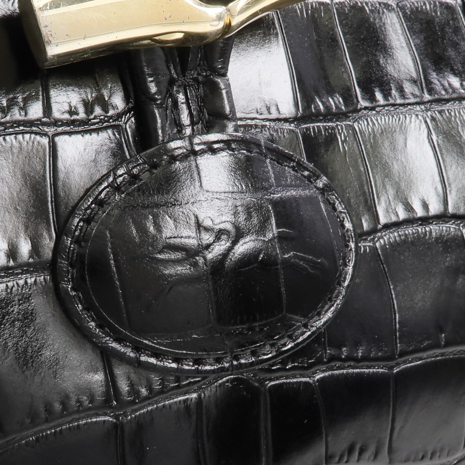 Longchamp 牛皮皮革Handbag金扣手挽袋