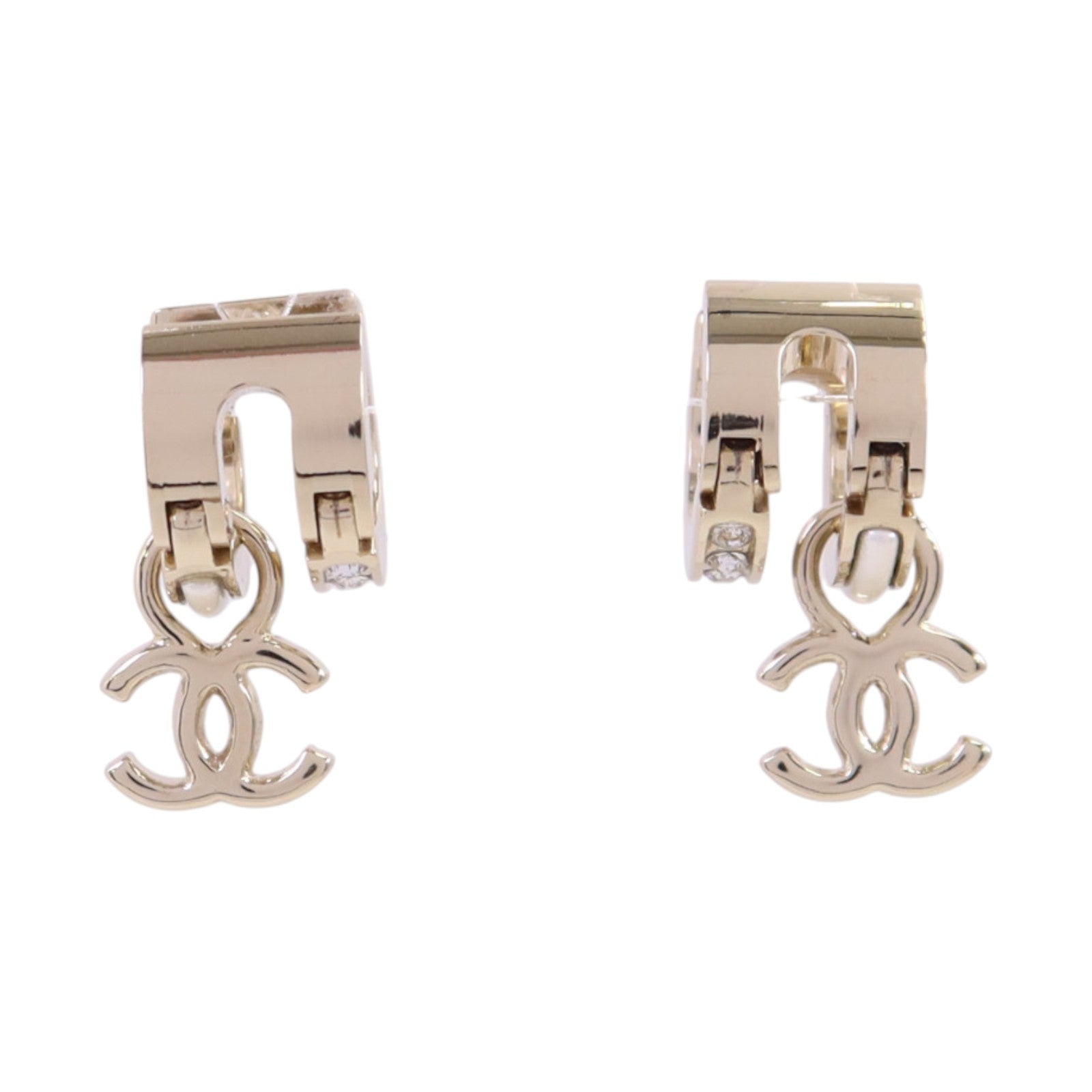 CHANEL 金屬/水鑽Earrings金扣耳環