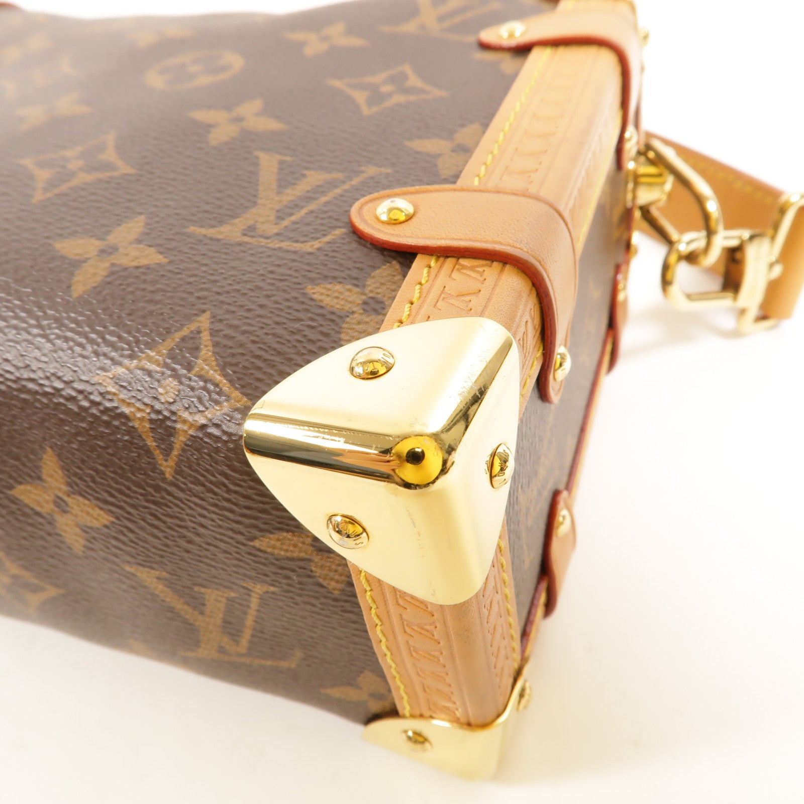 LOUIS VUITTON Monogram Side Trunk金扣手挽肩背兩用袋