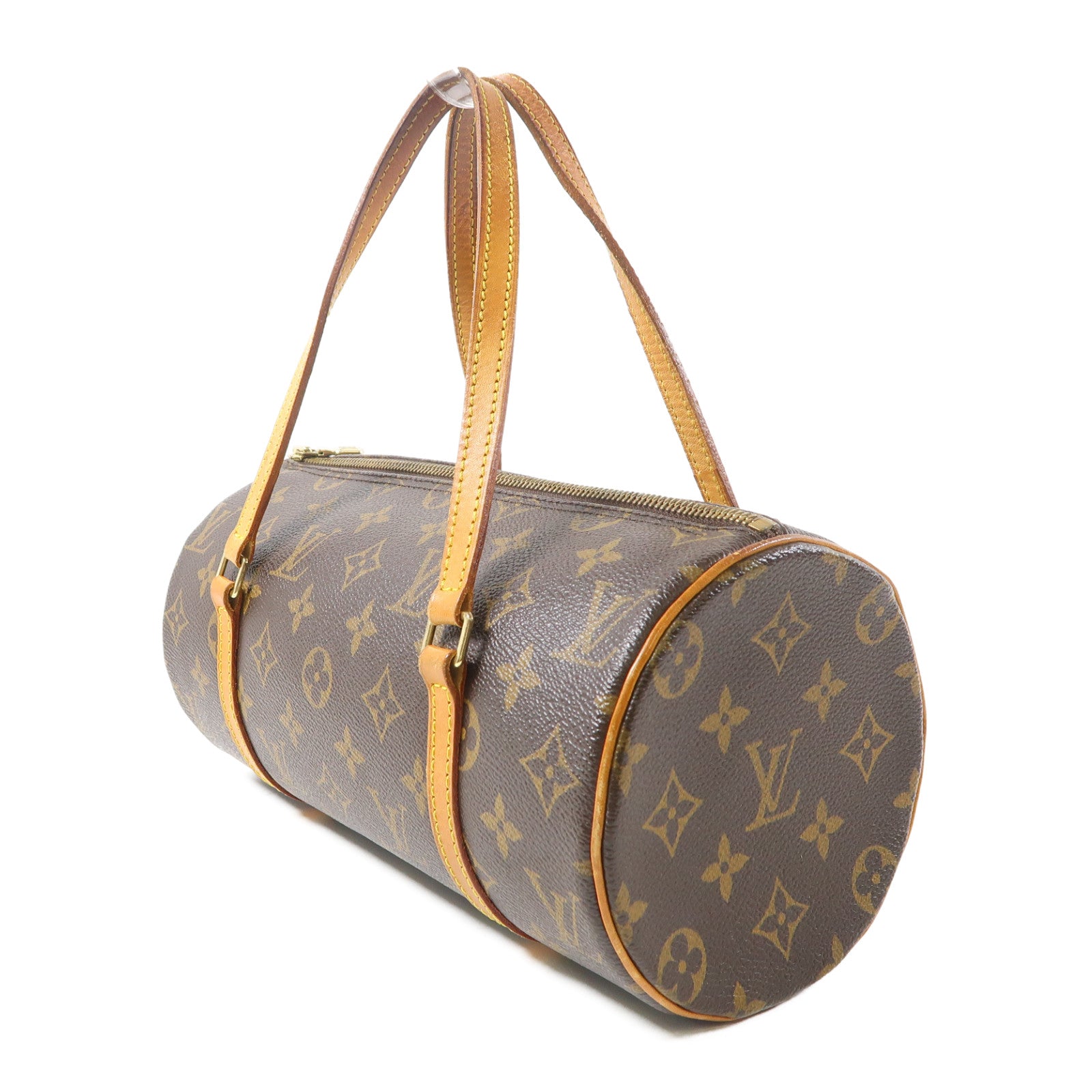 LOUIS VUITTON Monogram Papillon金扣手挽袋啡色