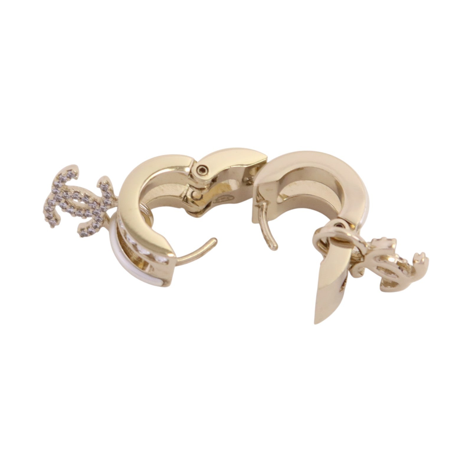 CHANEL 金屬/水鑽Earrings金扣耳環