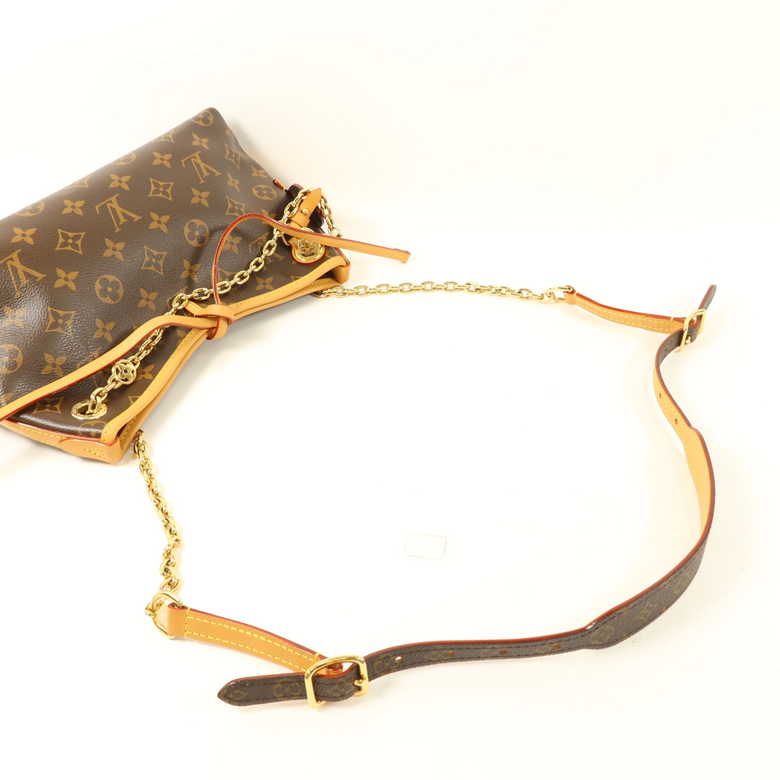 LOUIS VUITTON Monogram Carry All BB金扣鏈帶肩背袋