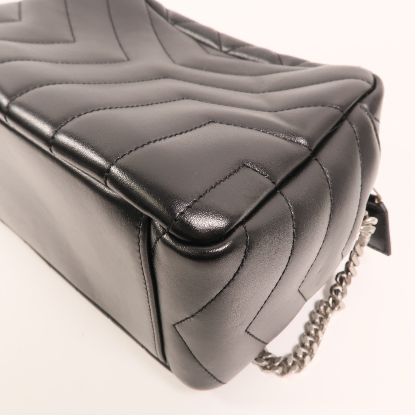 SAINT LAURENT 牛皮皮革Loulou Bag銀扣鏈帶肩背袋