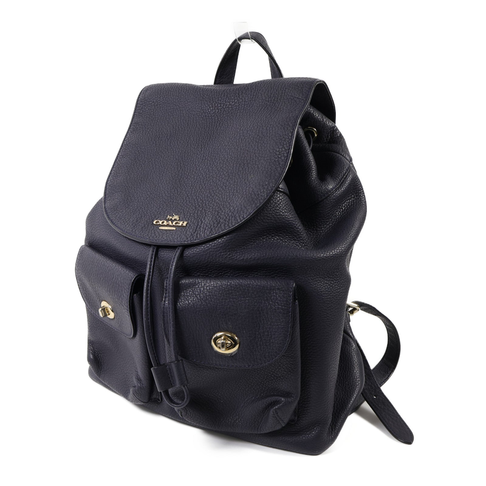 COACH 牛皮皮革Backpack銀扣背包