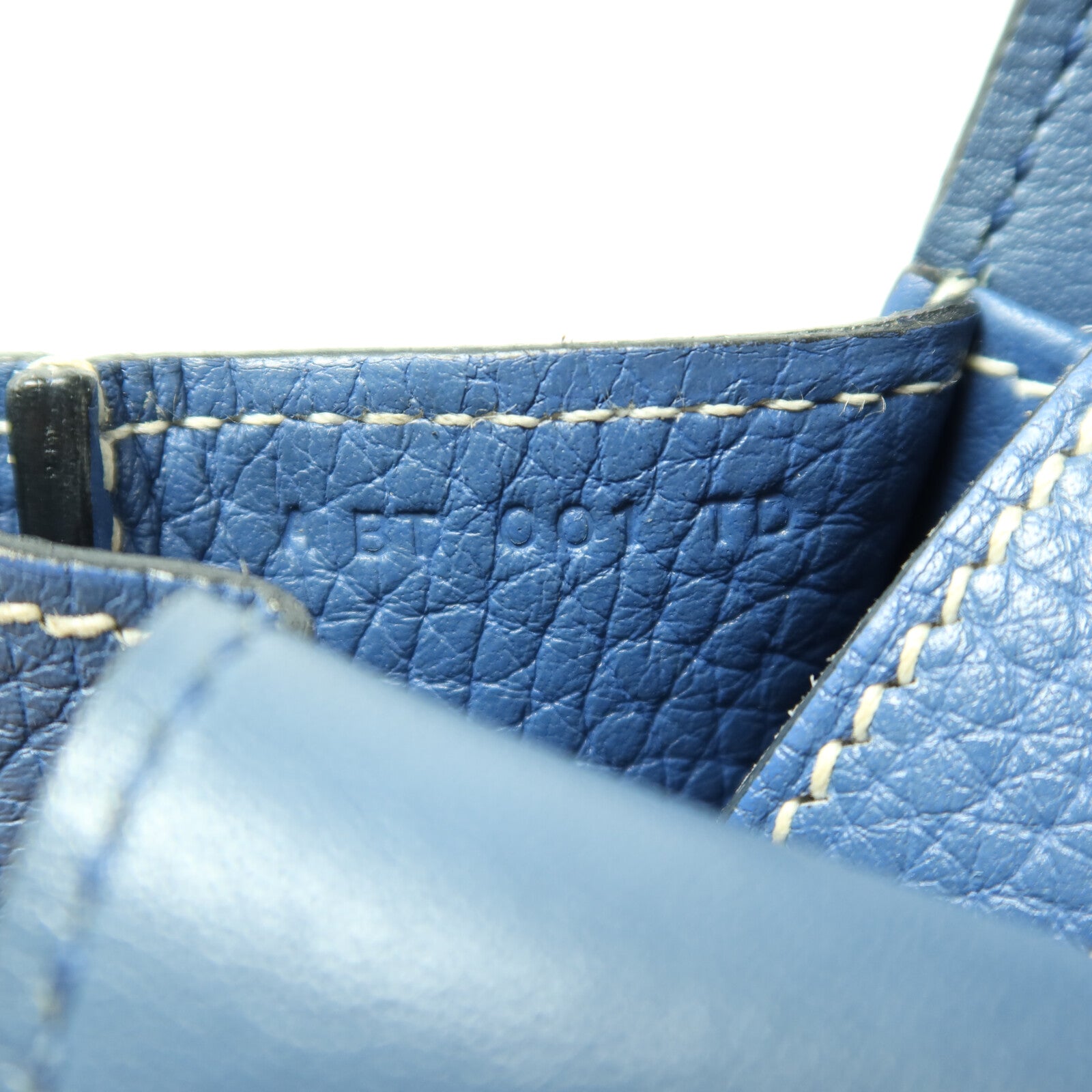 HERMES 【激減優惠】Clemence皮革Halzan 31銀扣手挽肩背兩用袋Bleu Agate