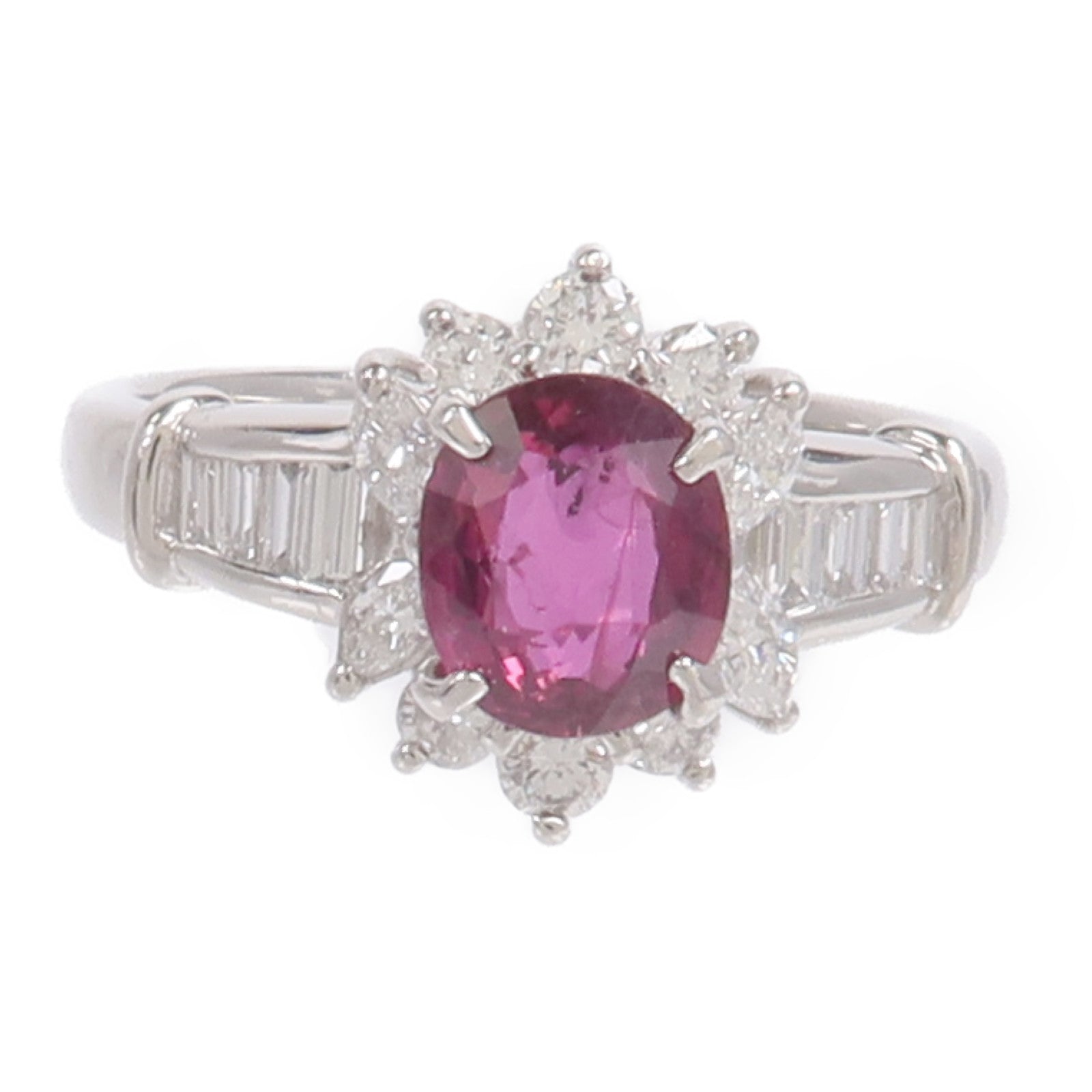 JEWELRY PT900鉑金Ruby Diamond Ring紅寶石鑽石戒指