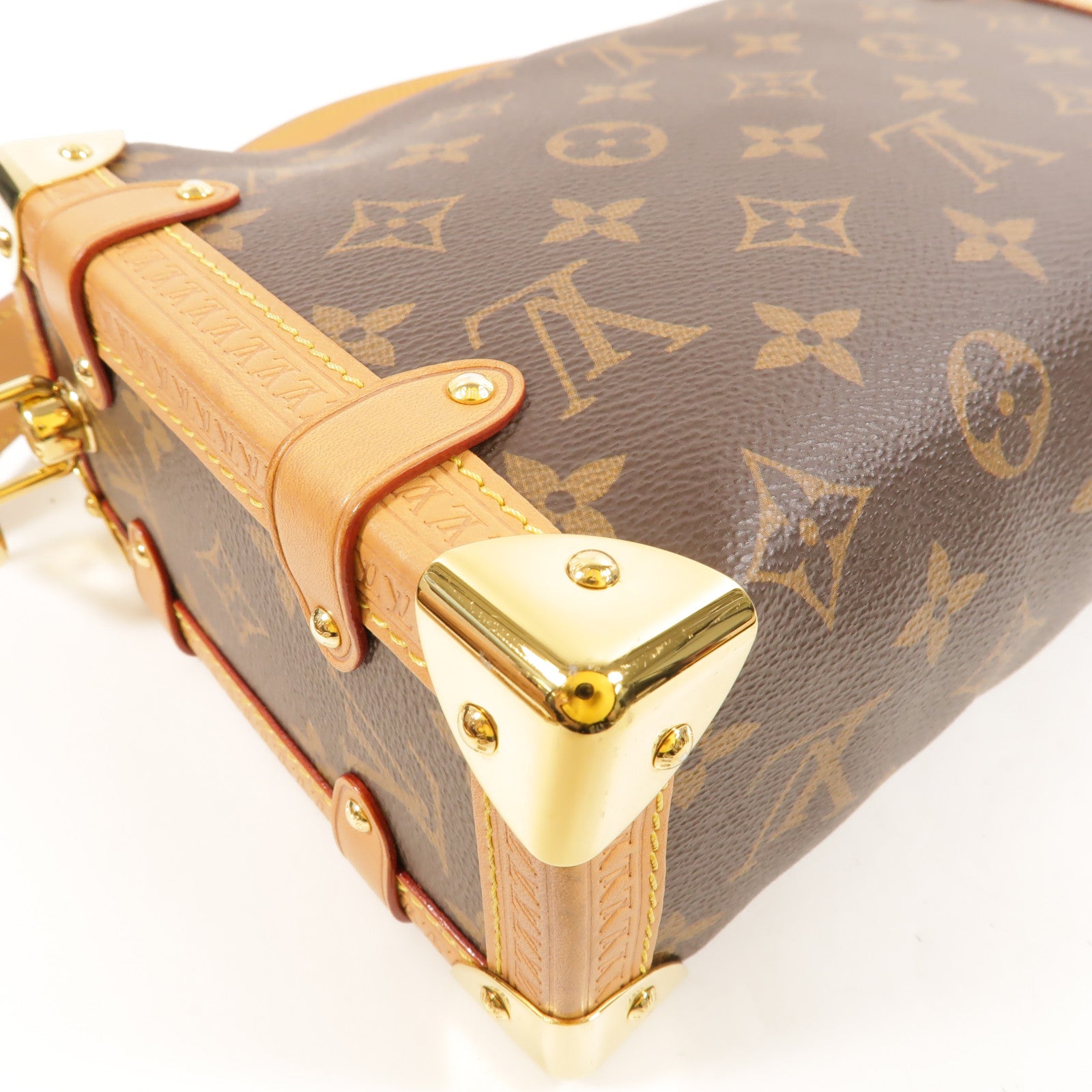 LOUIS VUITTON Monogram Side Trunk金扣手挽肩背兩用袋