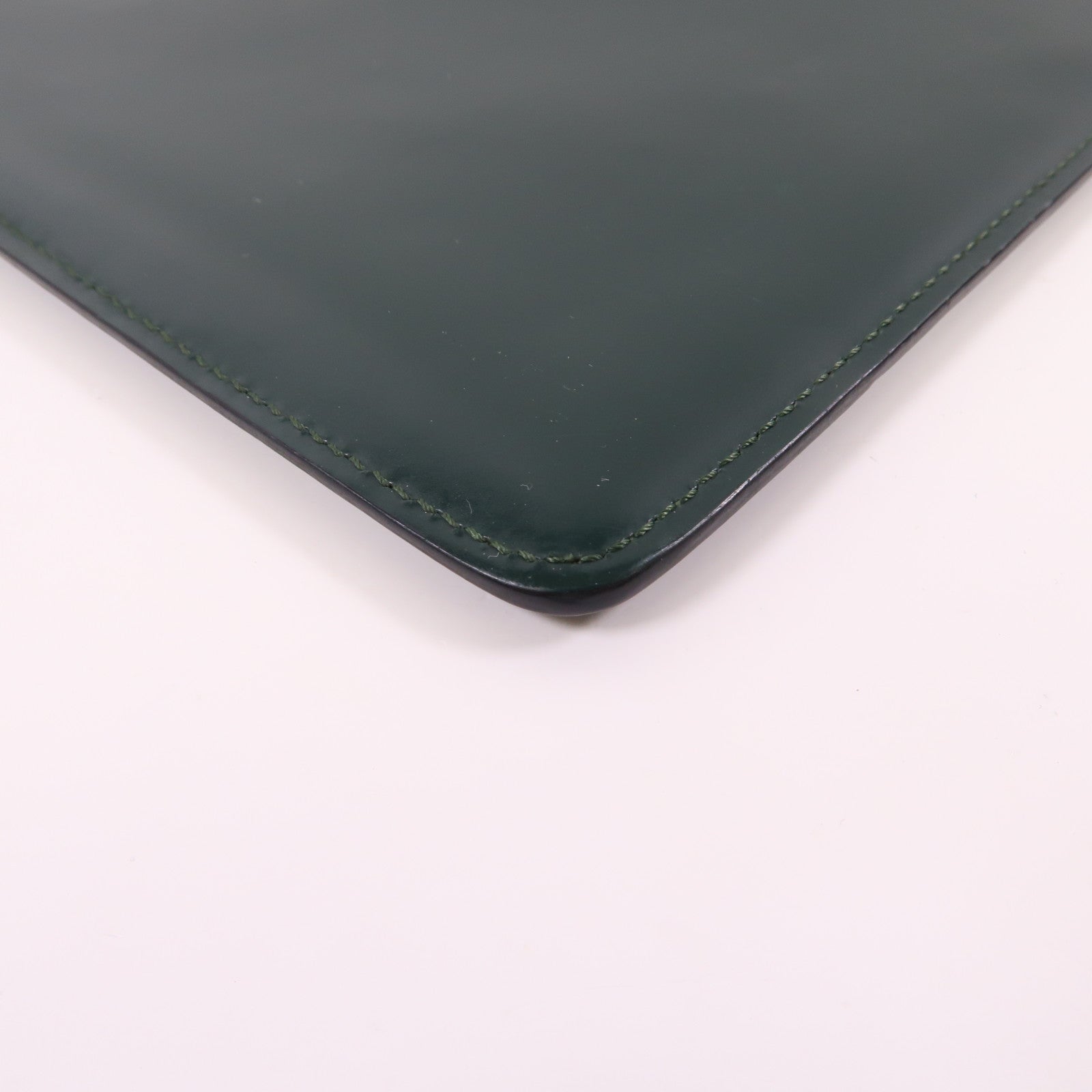 CELINE 漆皮皮革Clutch Bag金扣手拿包綠色