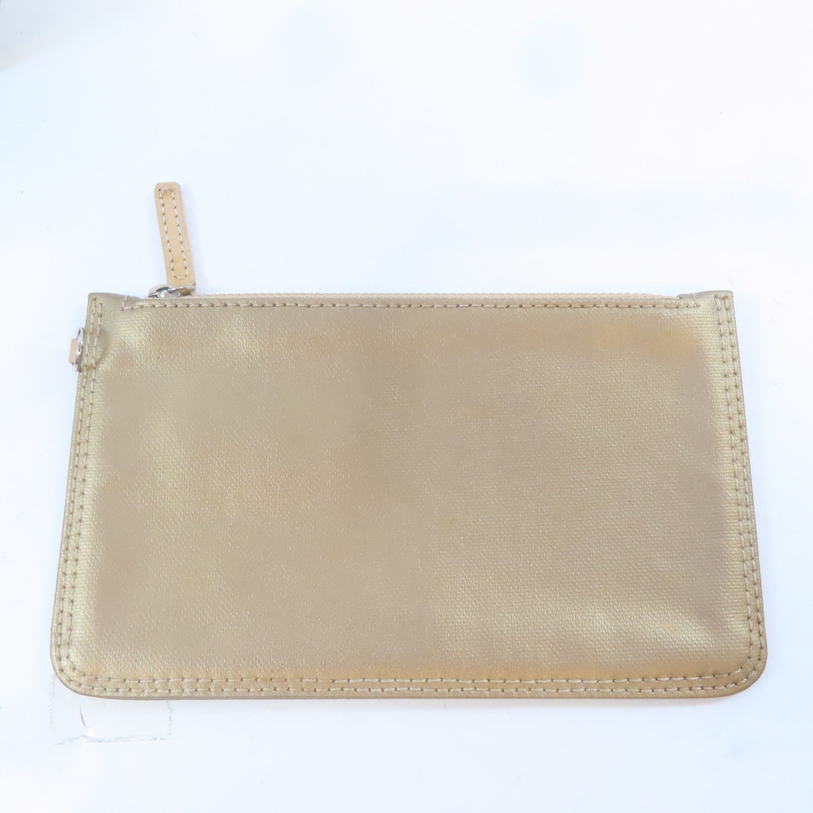 CHANEL 塗層帆布Tote Bag銀扣肩背袋金色