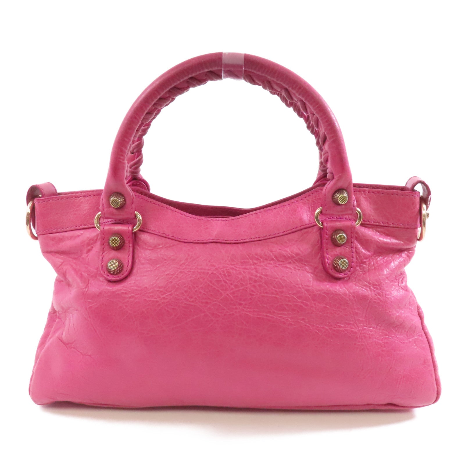 BALENCIAGA 羊皮皮革Hand Bag金扣手挽肩背兩用袋粉紅色