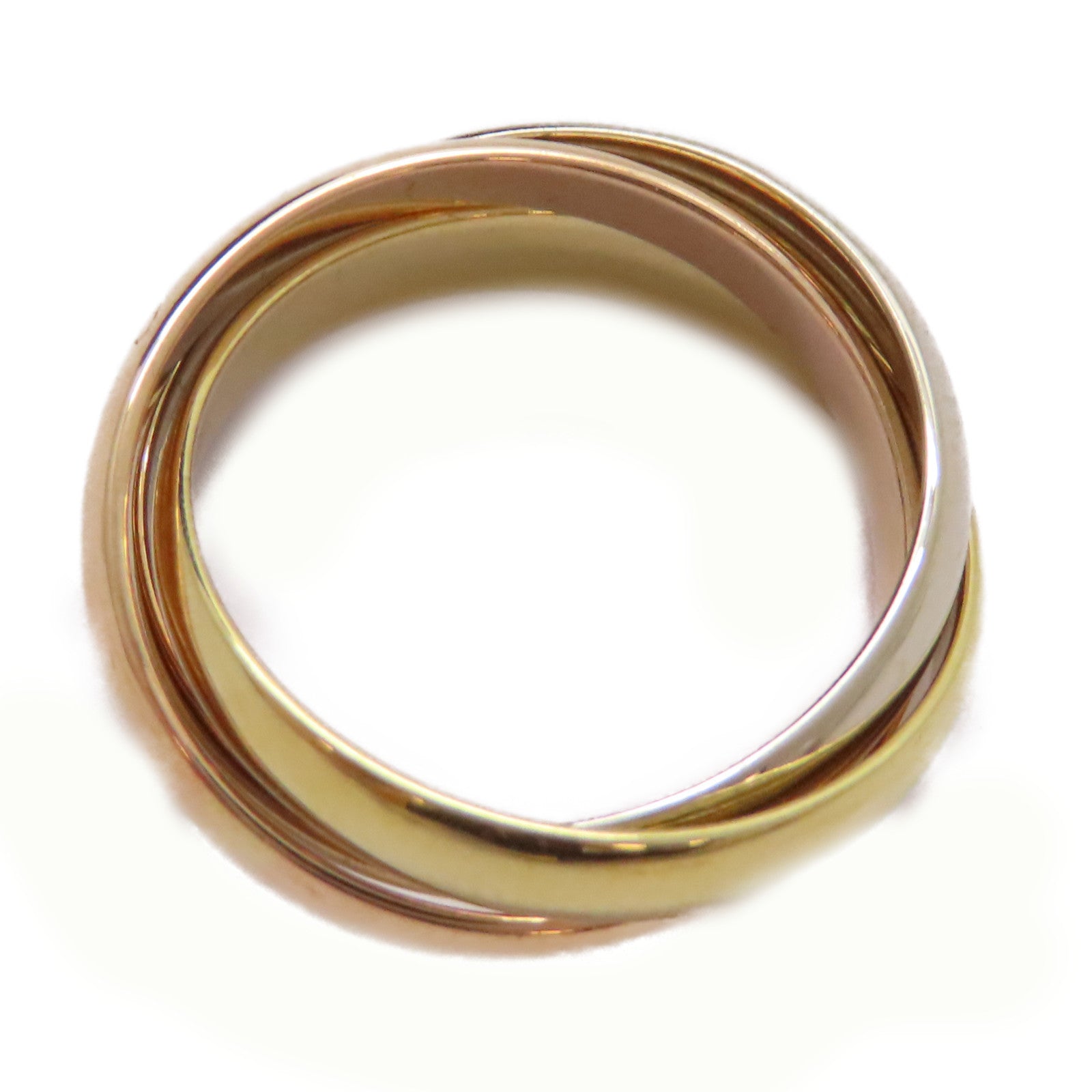 CARTIER 18K黃金/白金/玫瑰金Trinity Ring戒指US#5.75/Cartier#51