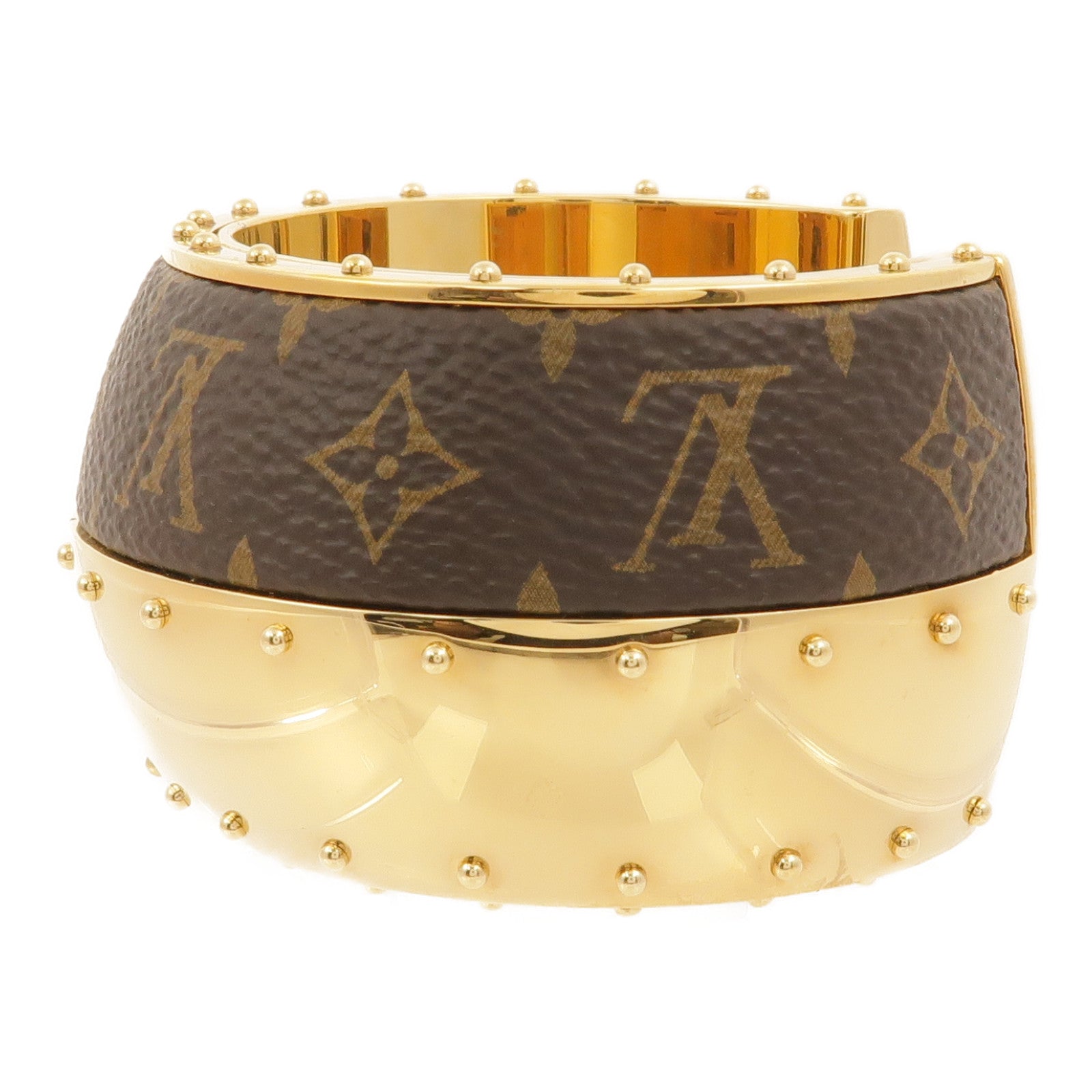 LOUIS VUITTON 金屬/Monogram Wild LV Cuff M手鐲