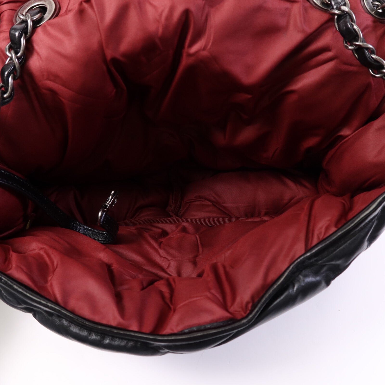 CHANEL 羊皮皮革Chain Shoulder Bag銀扣鏈帶肩背袋