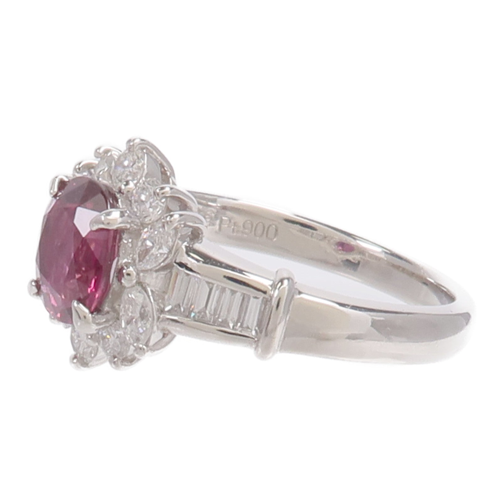 JEWELRY PT900鉑金Ruby Diamond Ring紅寶石鑽石戒指