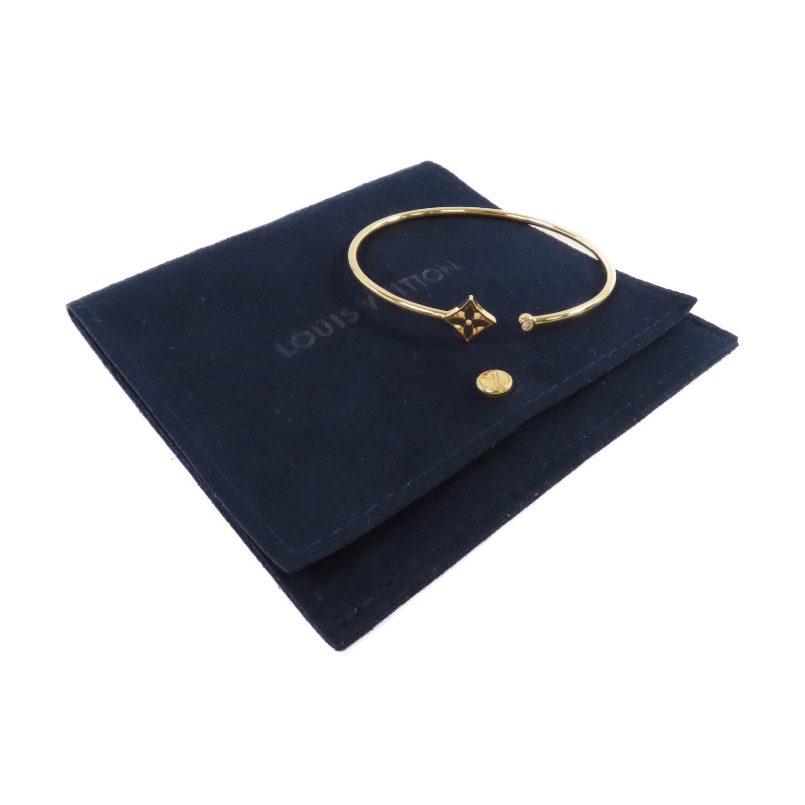 LOUIS VUITTON 18K黃金Idylle Blossom Twist Bracelet手鐲#17.5