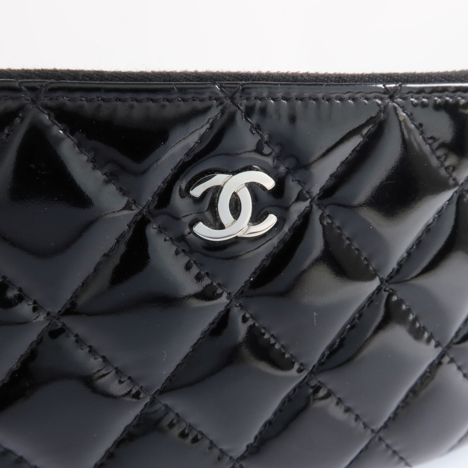 CHANEL 漆皮皮革Wallet銀扣長錢包