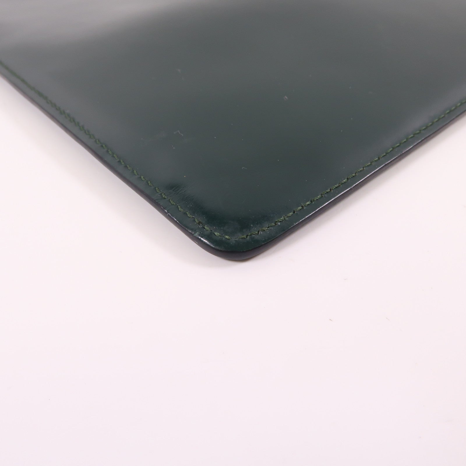 CELINE 【激減優惠】漆皮皮革Clutch Bag金扣手拿包綠色