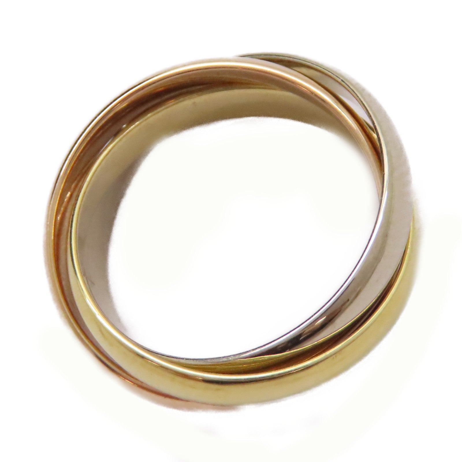 CARTIER 18K黃金/白金/玫瑰金Trinity Ring戒指US#5.75/Cartier#51