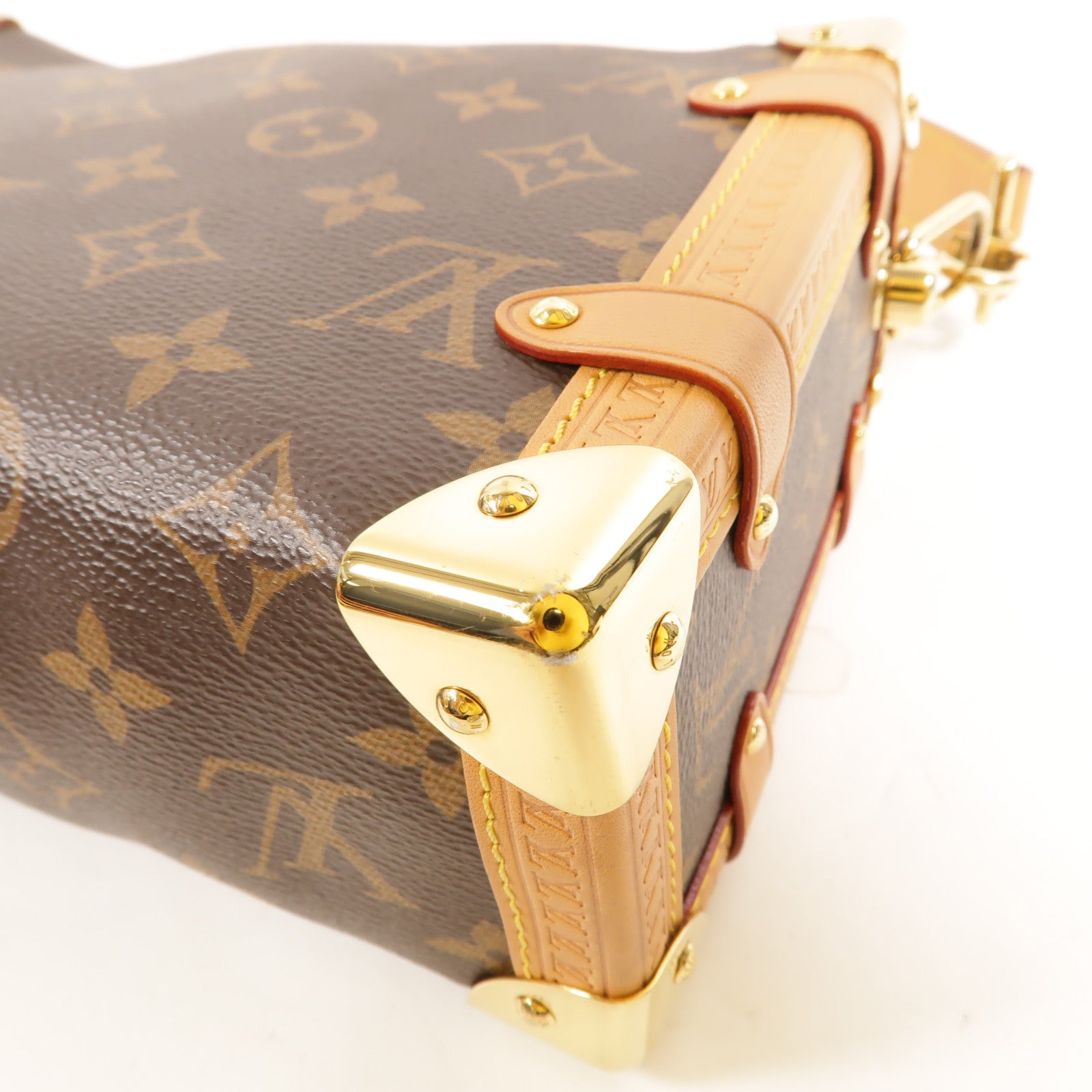 LOUIS VUITTON Monogram Side Trunk金扣手挽肩背兩用袋