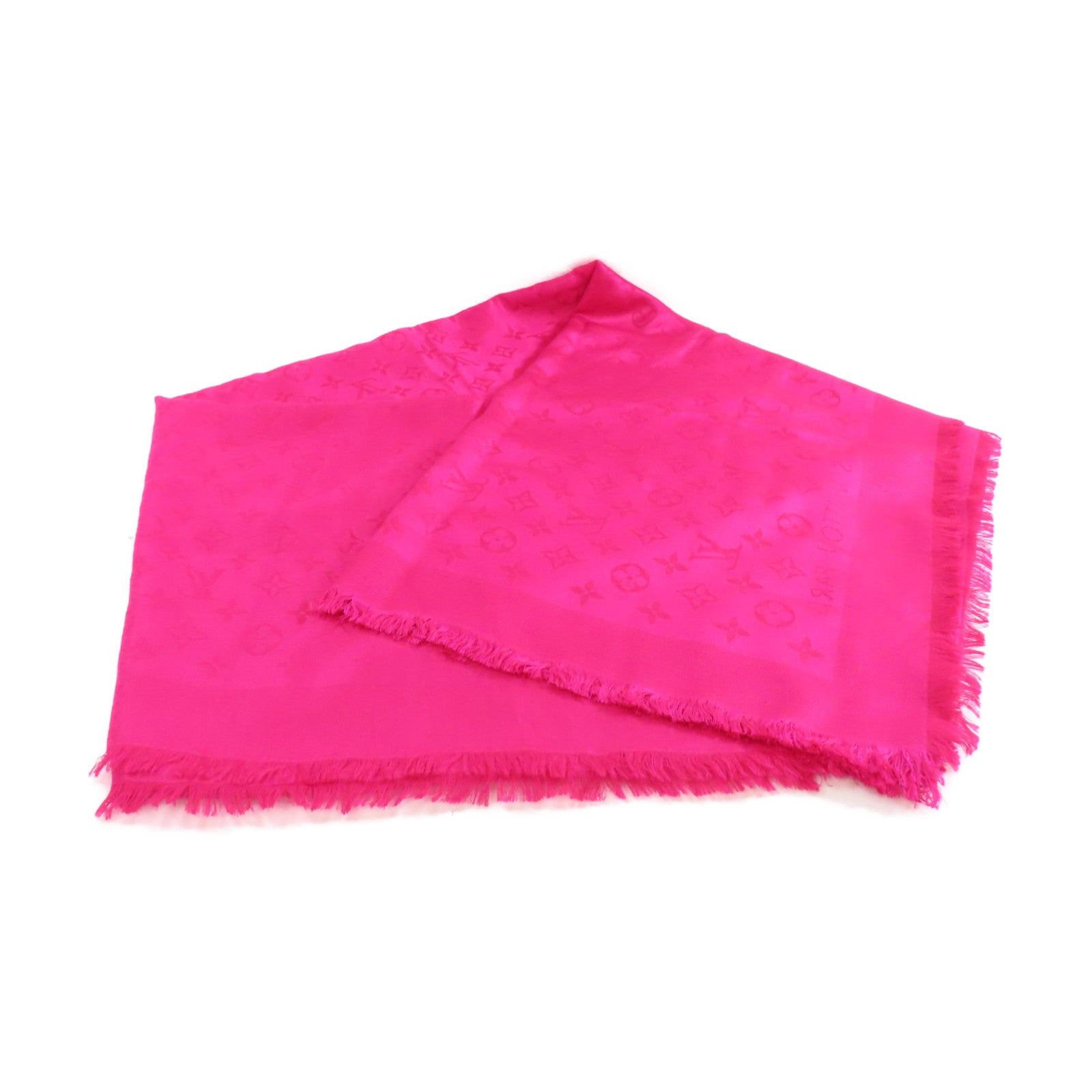 LOUIS VUITTON 羊絨/絲質Scarf圍巾粉紅色