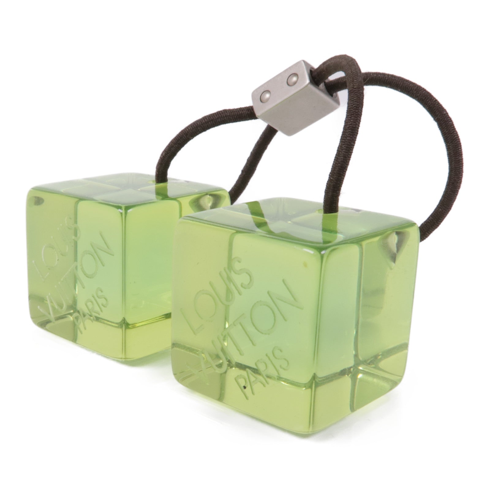 LOUIS VUITTON PVC Hair Cube銀扣髮圈