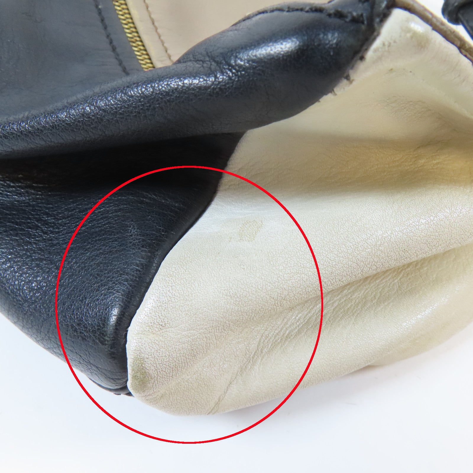 GIVENCHY 【激減優惠】牛皮皮革Shoulder Bag金扣肩背袋深藍色/米色