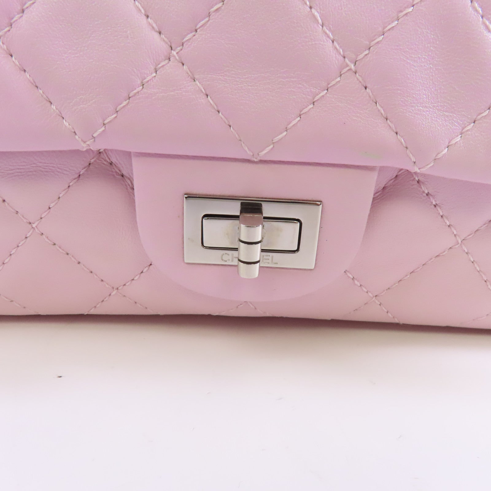 CHANEL 【激減優惠】菱格羊皮皮革2.55 Chain Shoulder Bag銀扣鏈帶肩背袋銀色