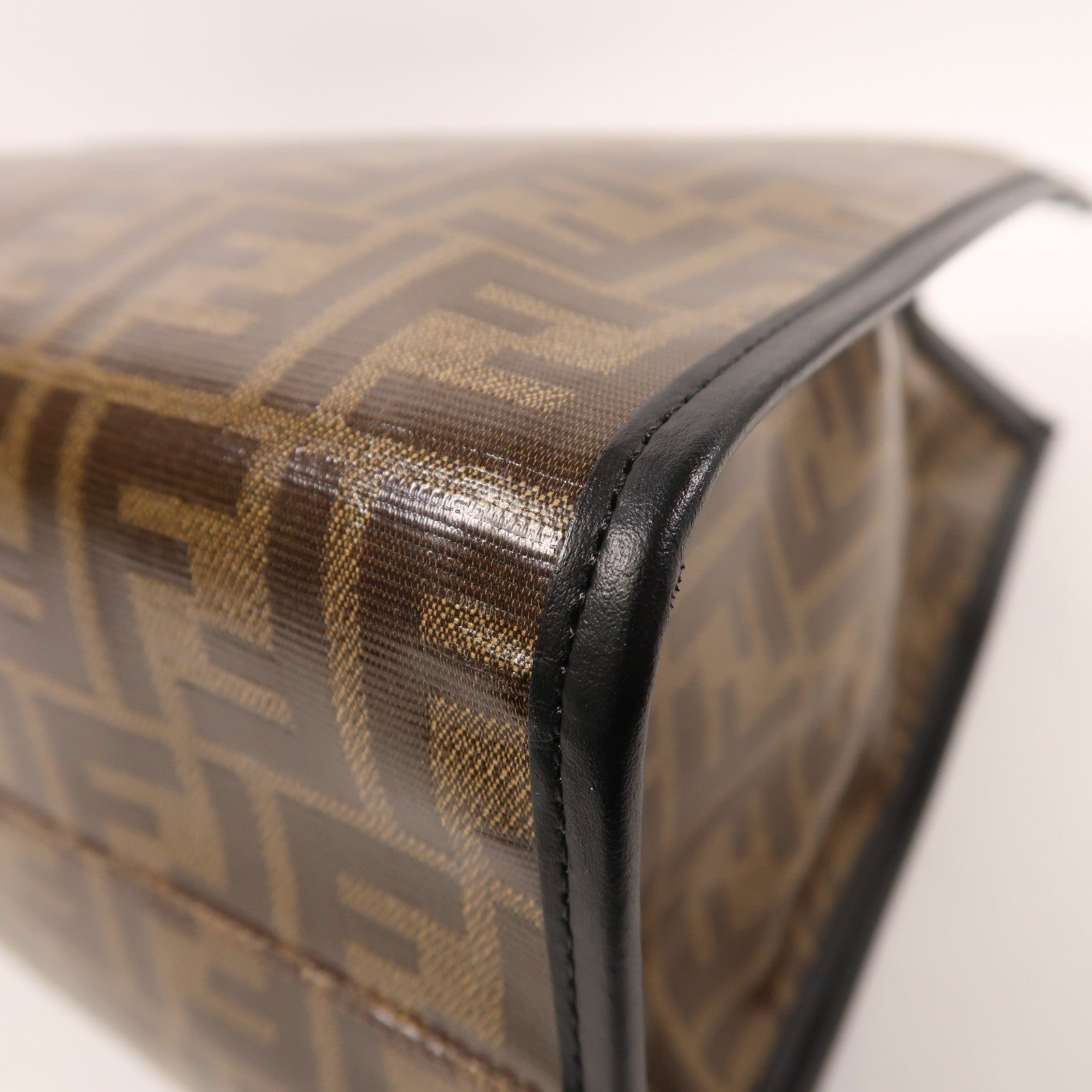 FENDI 塗層帆布Runaway Shopping金扣手挽肩背兩用袋