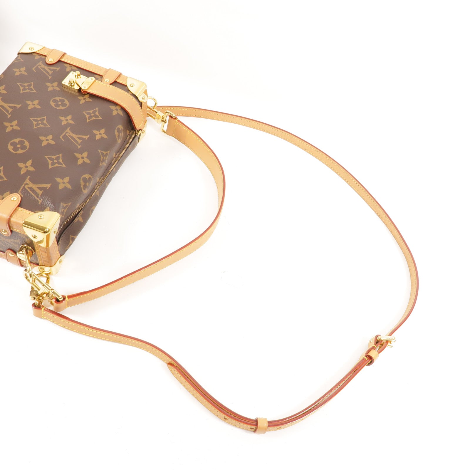 LOUIS VUITTON Monogram Side Trunk金扣手挽肩背兩用袋