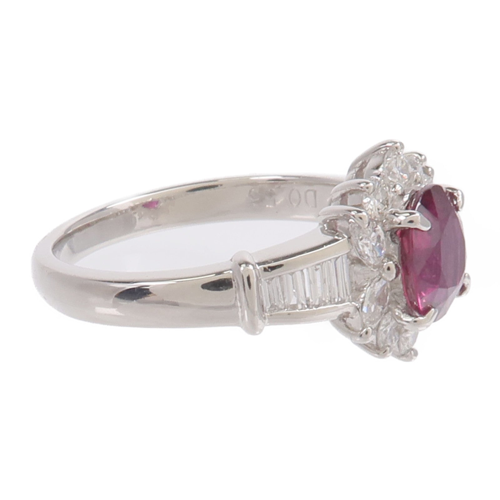 JEWELRY PT900鉑金Ruby Diamond Ring紅寶石鑽石戒指