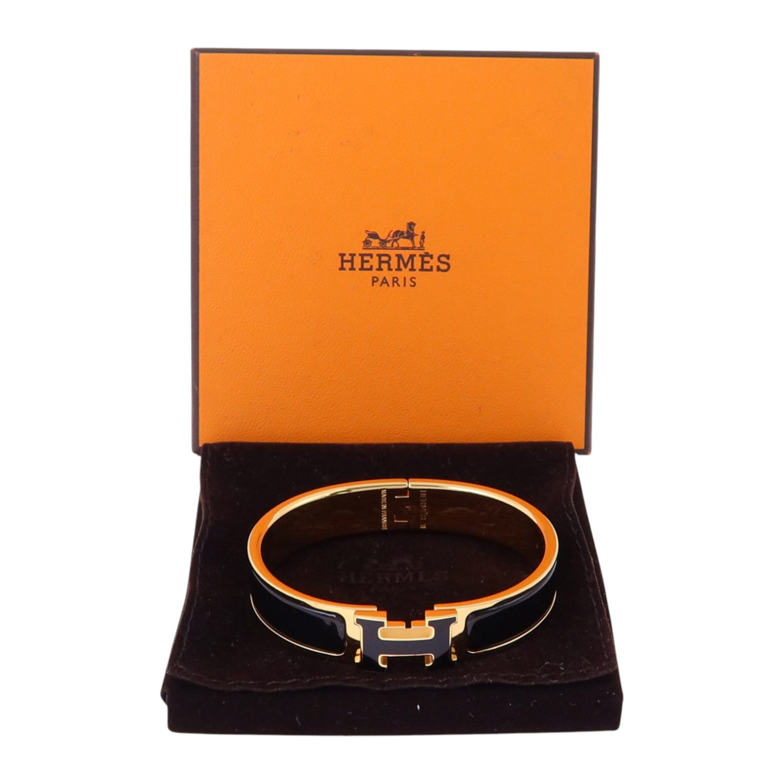 HERMES 金屬/琺瑯Clic H Bracelet金扣手鏈
