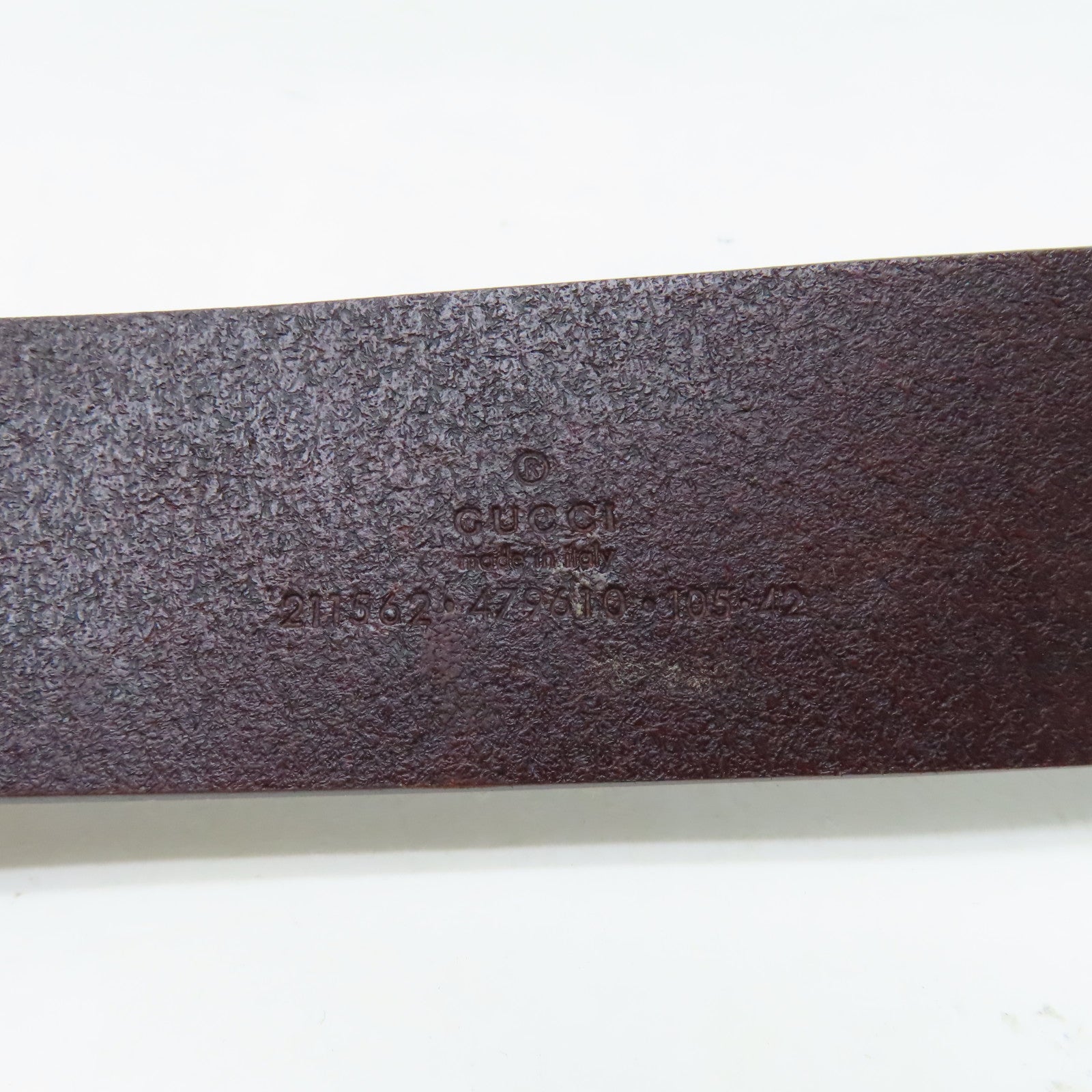 GUCCI 牛皮皮革Belt銀扣皮帶紅色