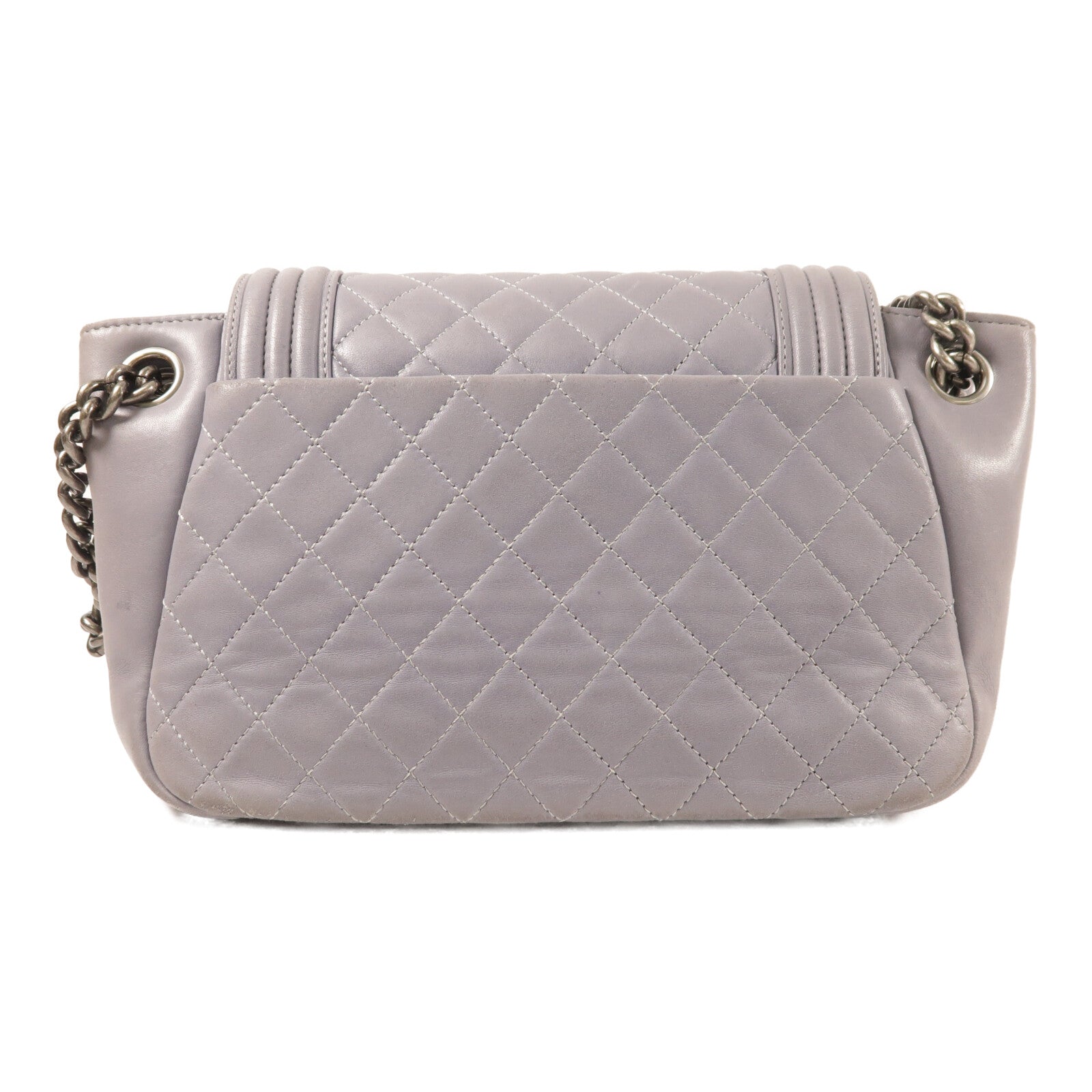 CHANEL 羊皮皮革Shoulder Bag銀扣鏈帶肩背袋