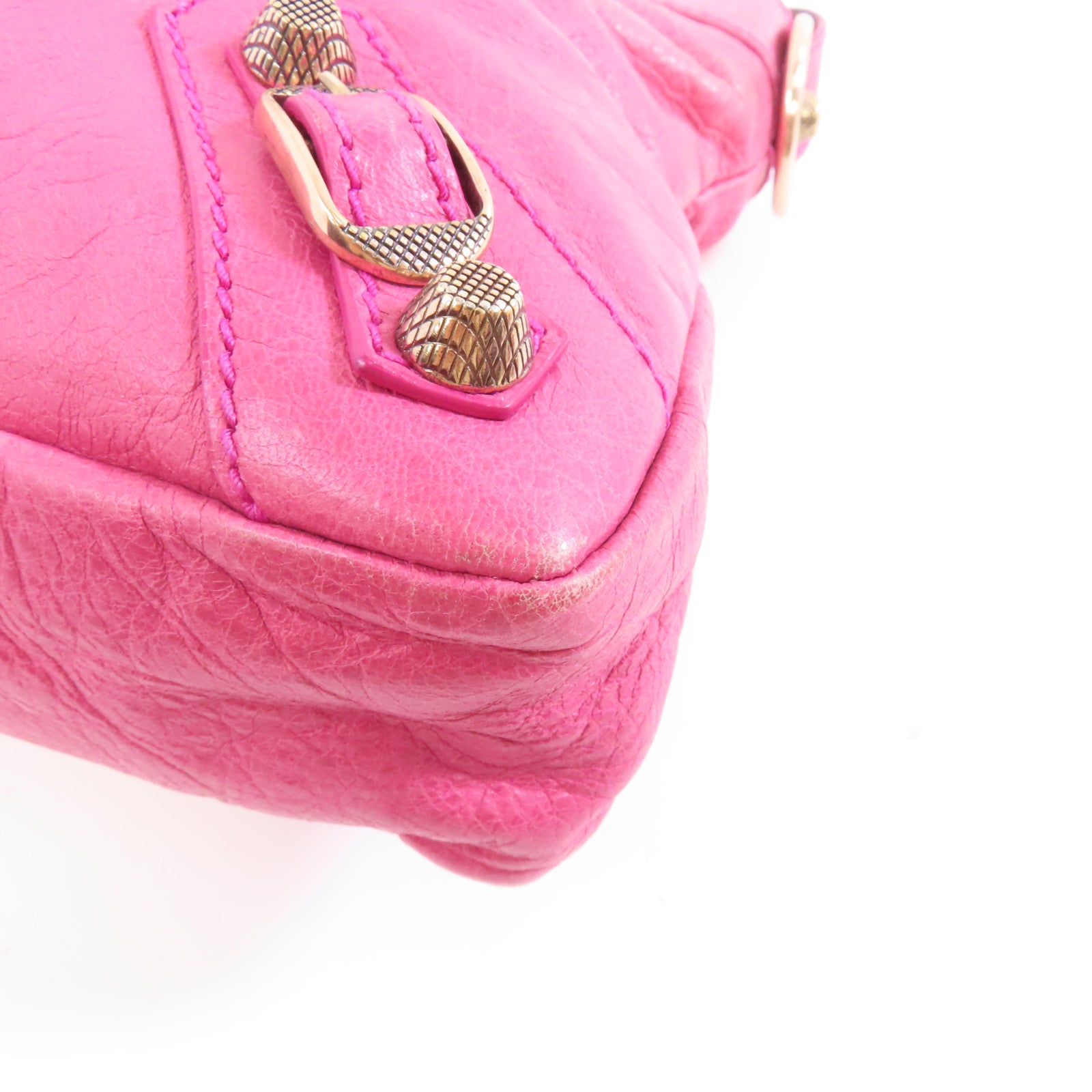 BALENCIAGA 羊皮皮革Hand Bag金扣手挽肩背兩用袋粉紅色