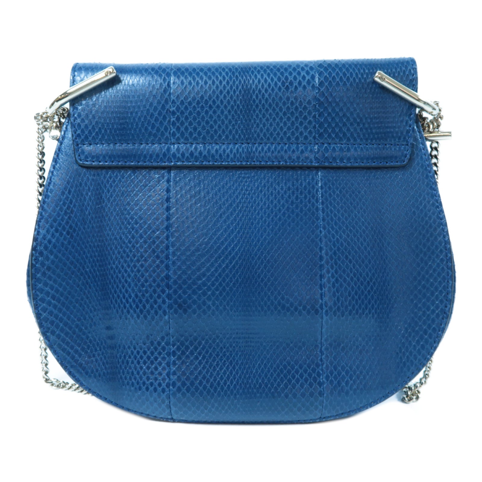Chloe 【激減優惠】蛇皮皮革Chain Shoulder Bag金扣鏈帶肩背袋深藍色