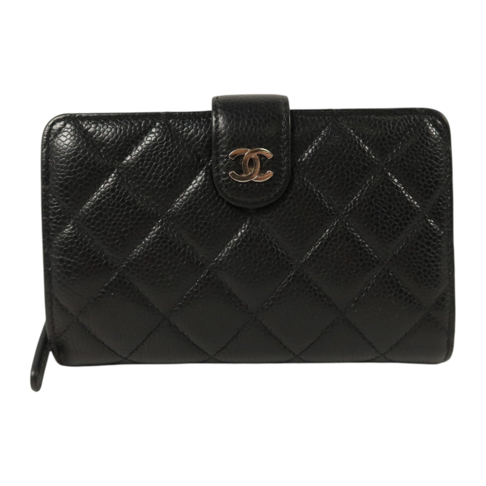 CHANEL 牛皮皮革Wallet銀扣長錢包