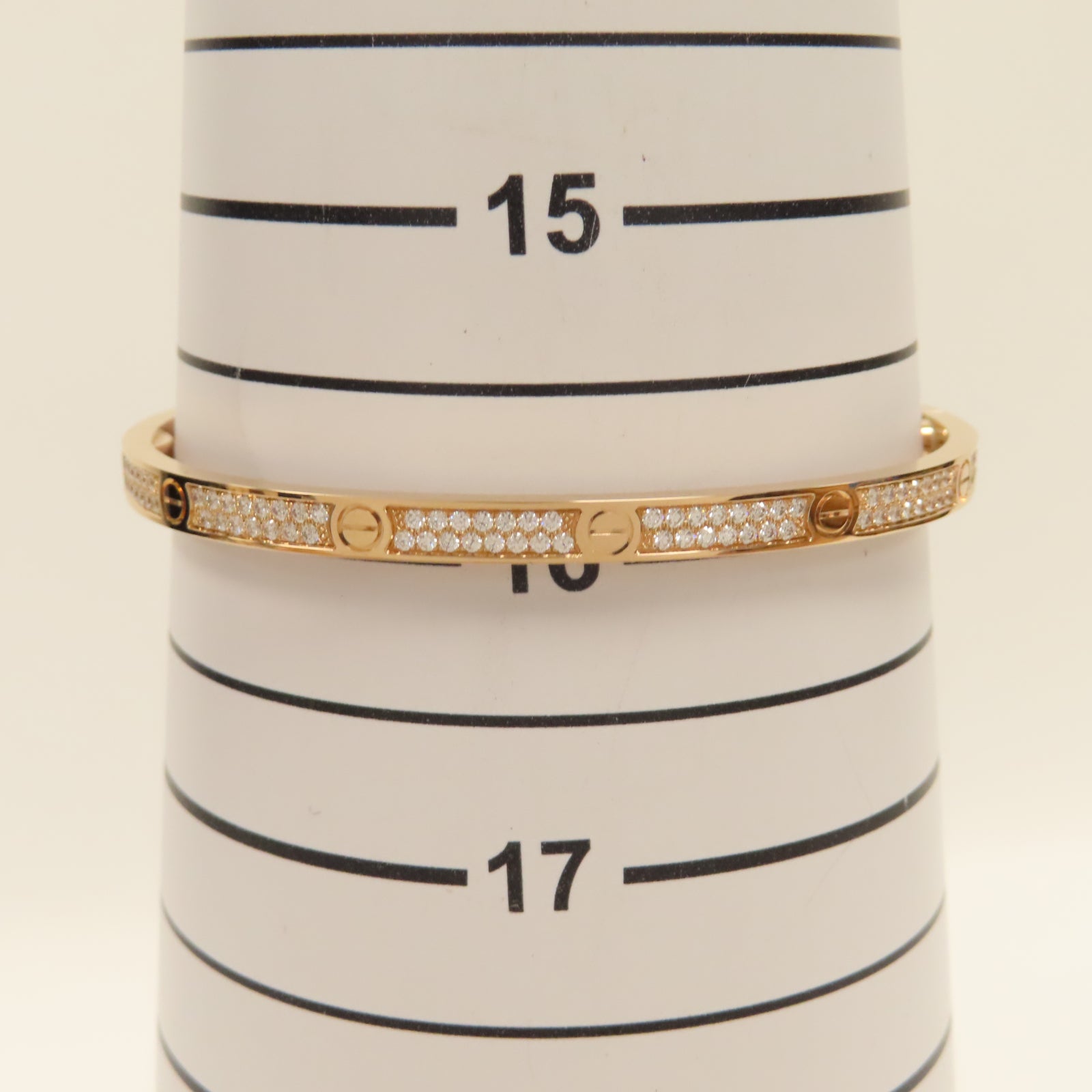 CARTIER 18K玫瑰金Diamond Love Bracelet 0.95ct鑽石手鐲#17