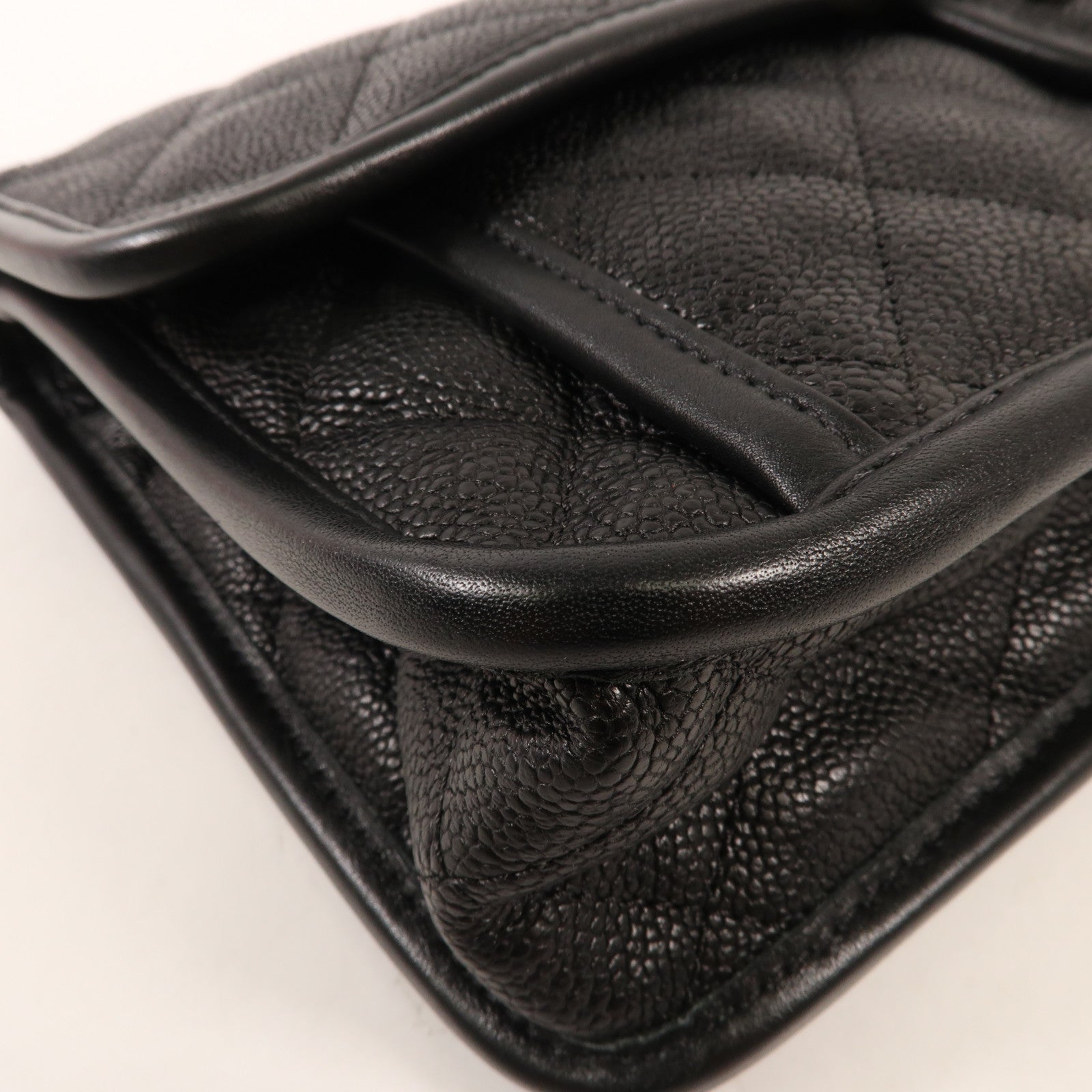 CHANEL 牛皮皮革Chain Shoulder銀扣鏈帶肩背袋