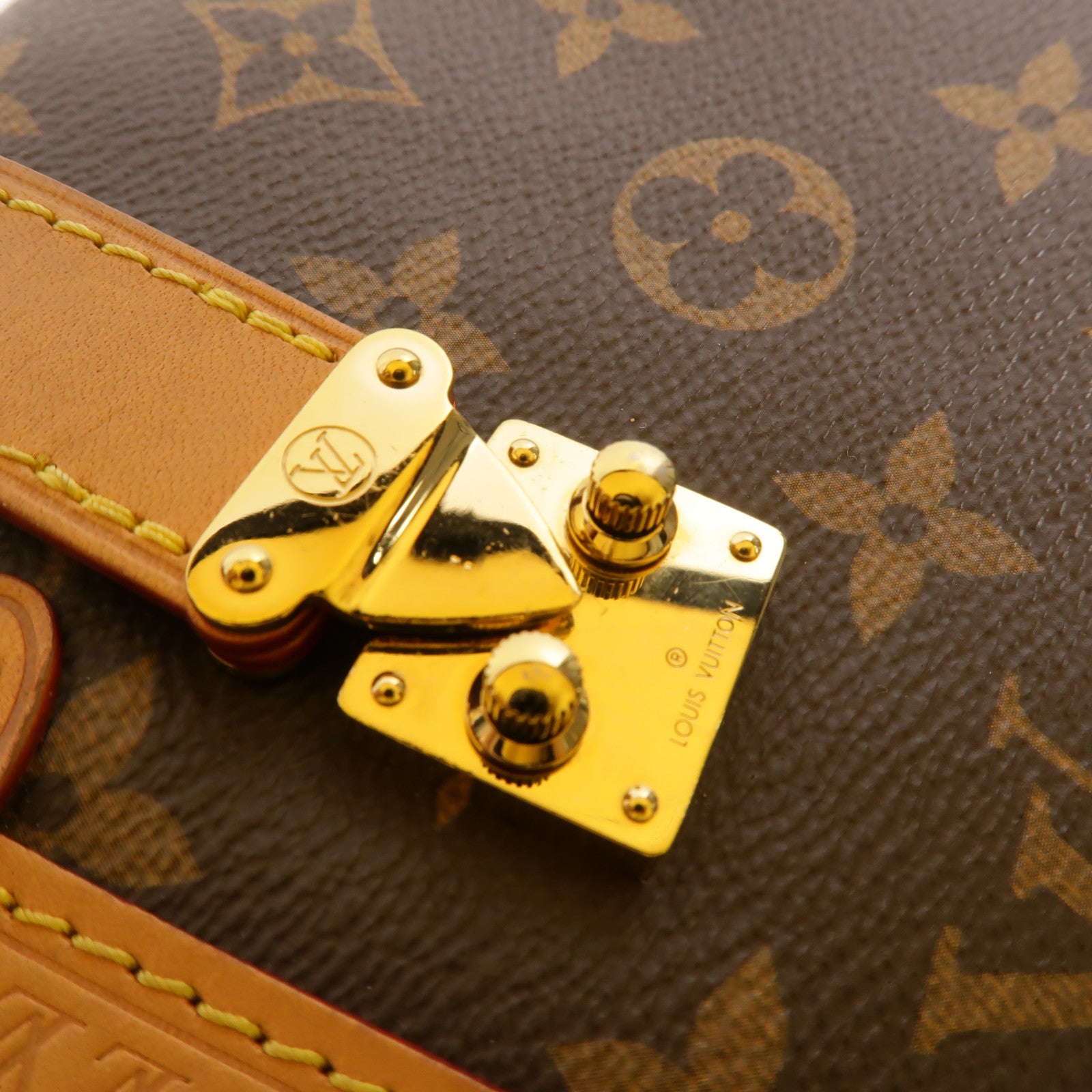 LOUIS VUITTON Monogram Side Trunk金扣手挽肩背兩用袋