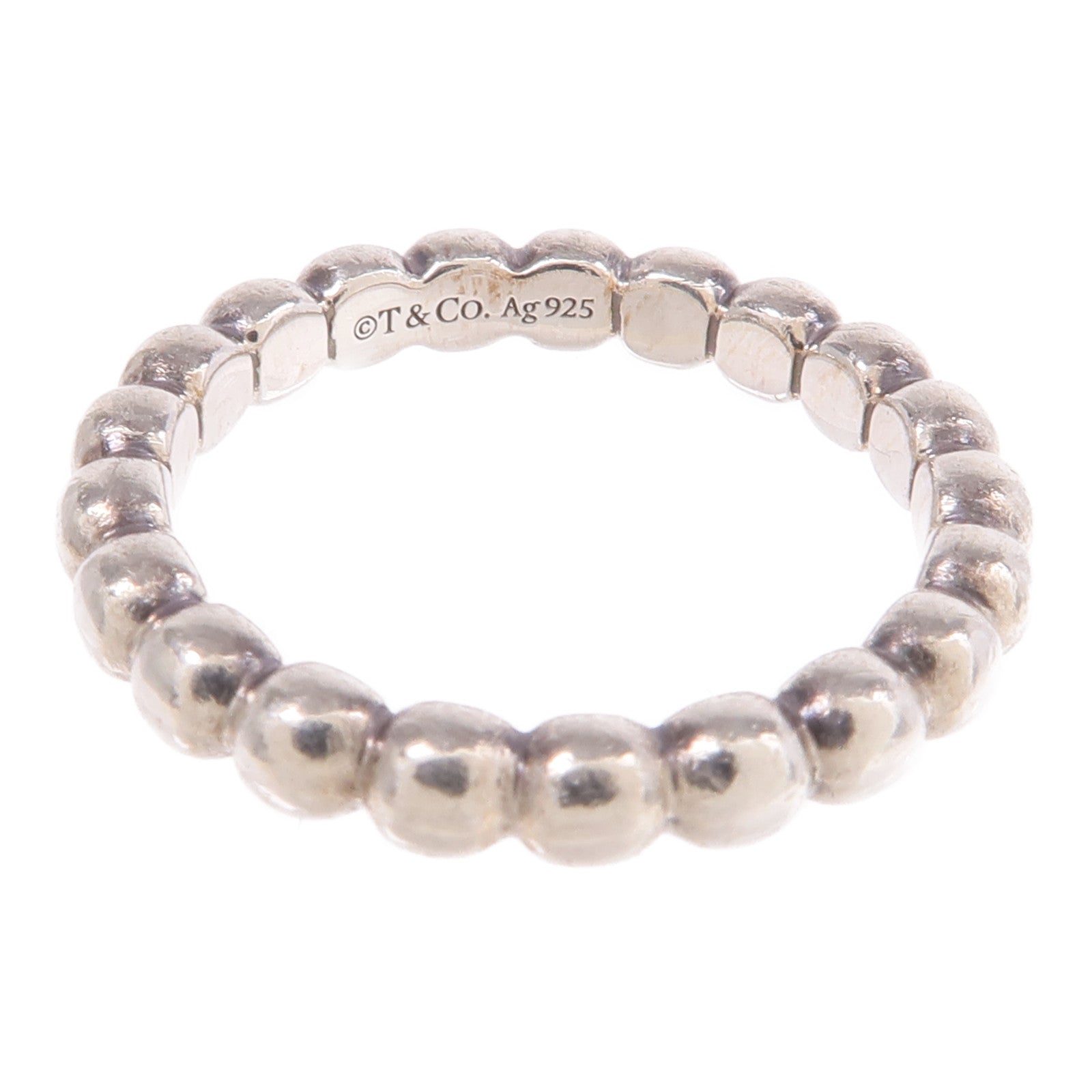 TIFFANY＆CO 925純銀Ziegfeld Bead Ring戒指US#5