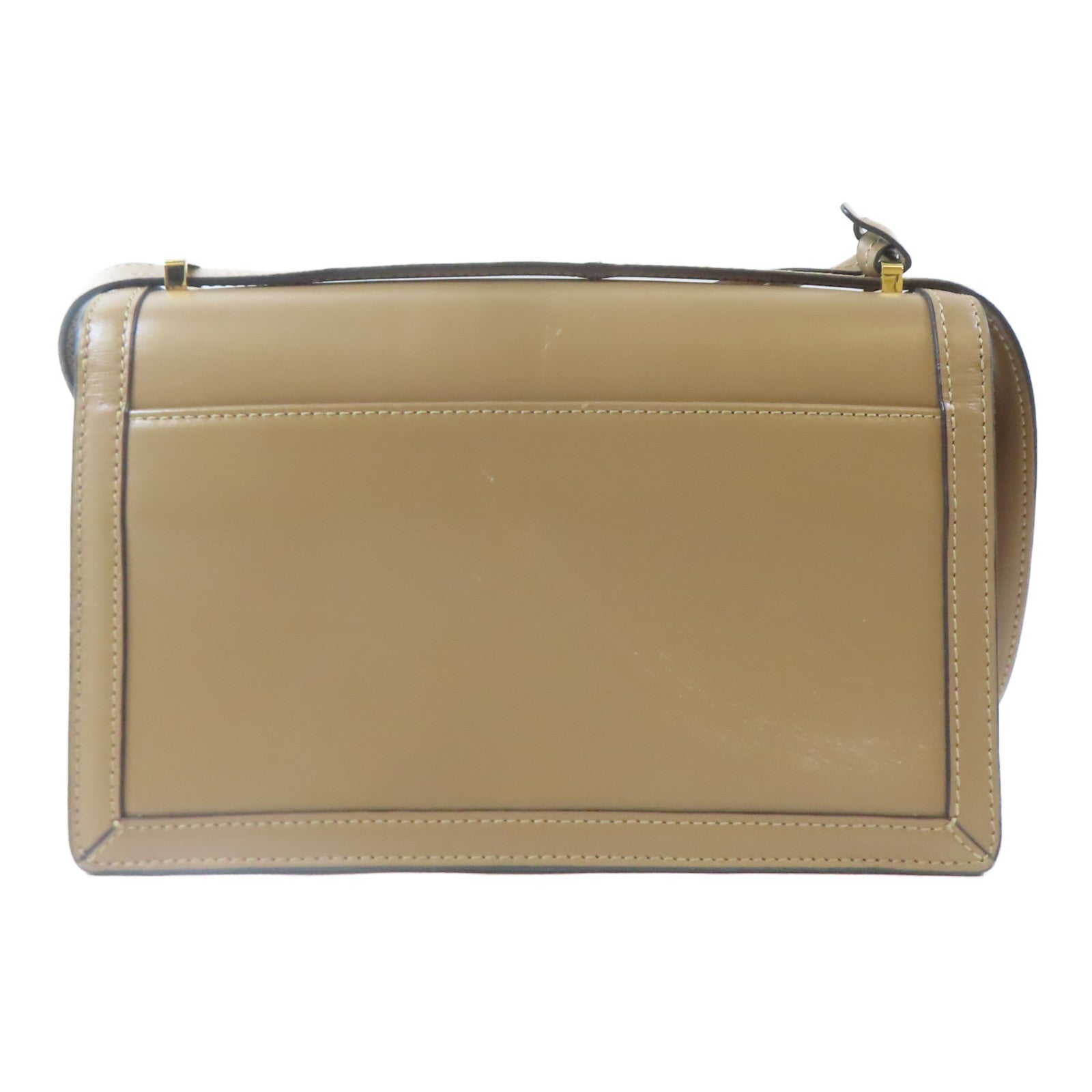 LOEWE 【激減優惠】皮革Barcelona金扣肩背袋啡色