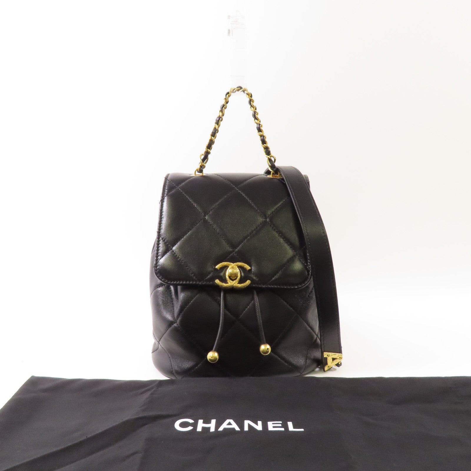 CHANEL 【激減優惠】牛皮皮革Backpack金扣背包
