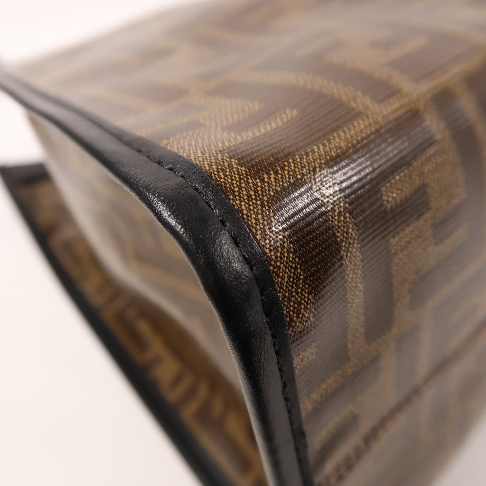 FENDI 塗層帆布Runaway Shopping金扣手挽肩背兩用袋