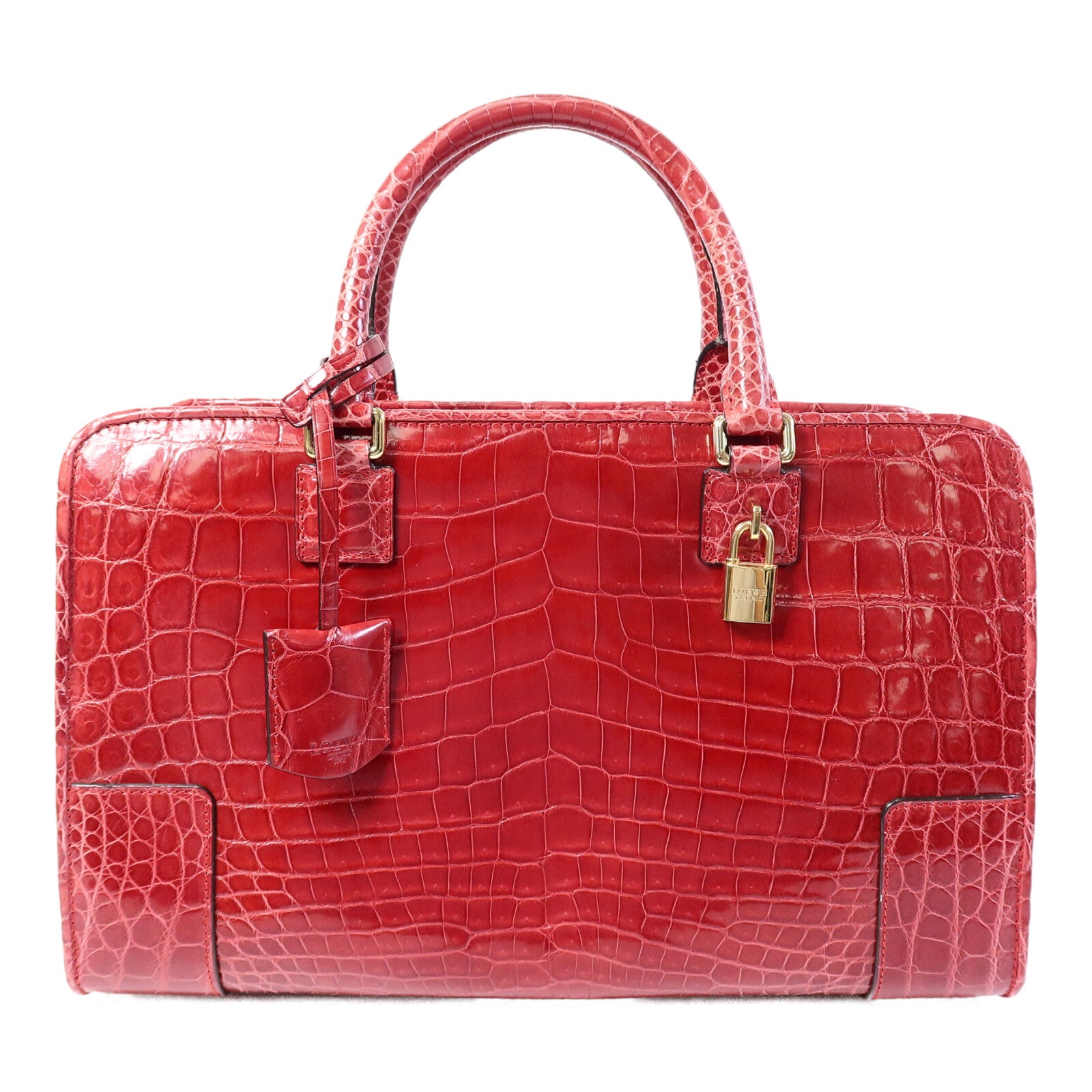 LOEWE 鱷魚皮革Amazona 36手挽袋