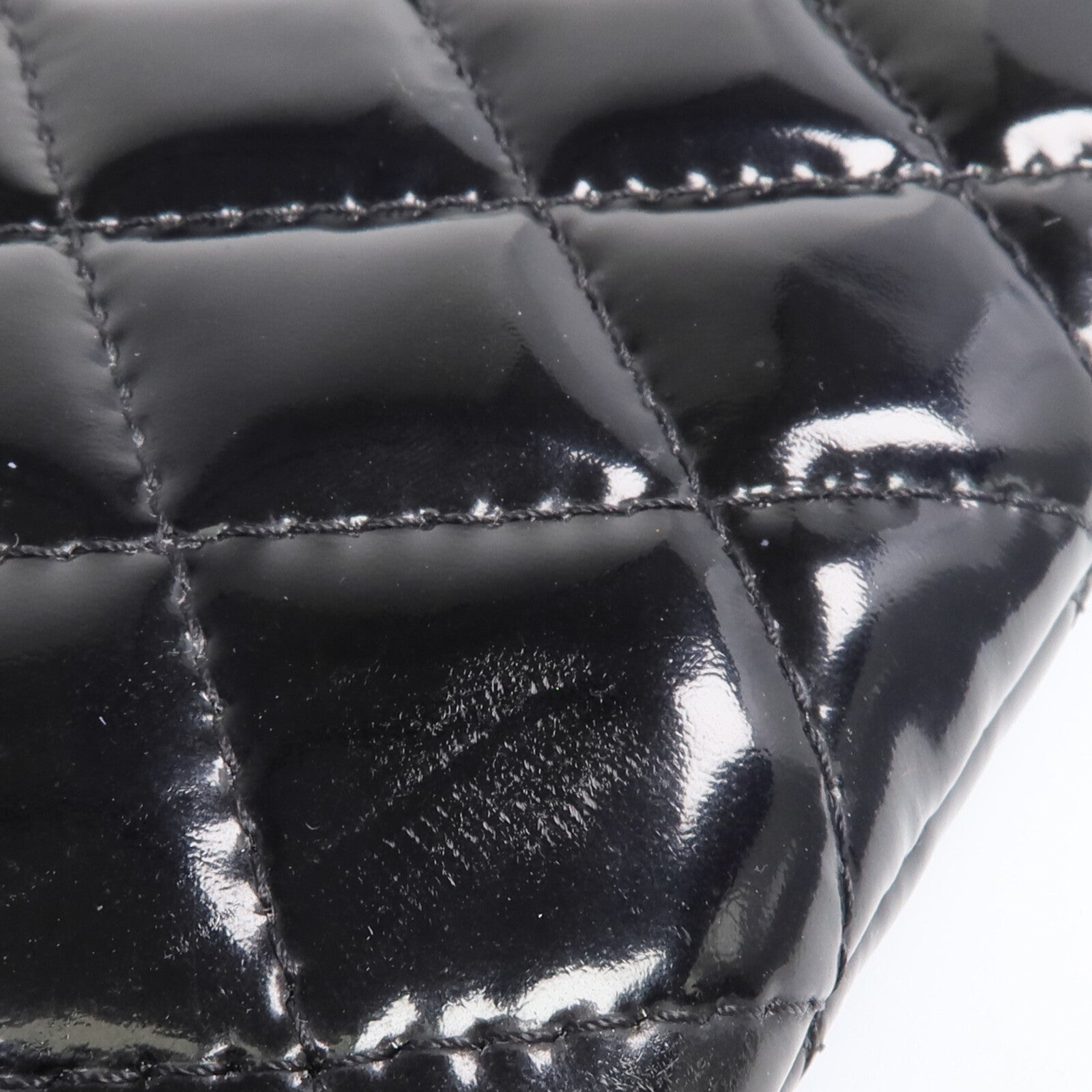 CHANEL 漆皮皮革Wallet銀扣長錢包