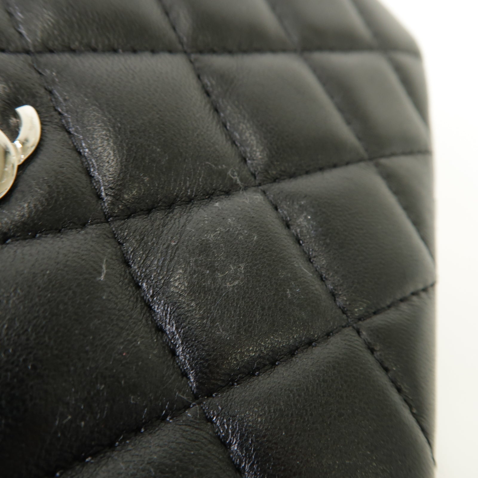 CHANEL 【激減優惠】菱格羊皮皮革Chain Shoulder Bag銀扣鏈帶肩背袋黒色