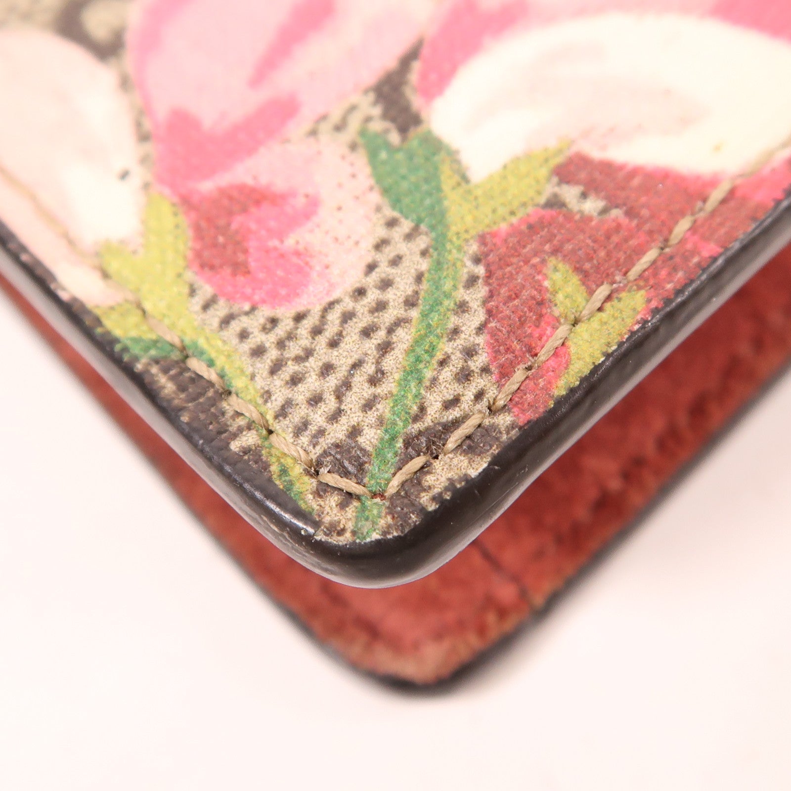 GUCCI GG SHW Dionysus Super Mini Blooms Chain Shoulder Bag Coated Canvas Suede