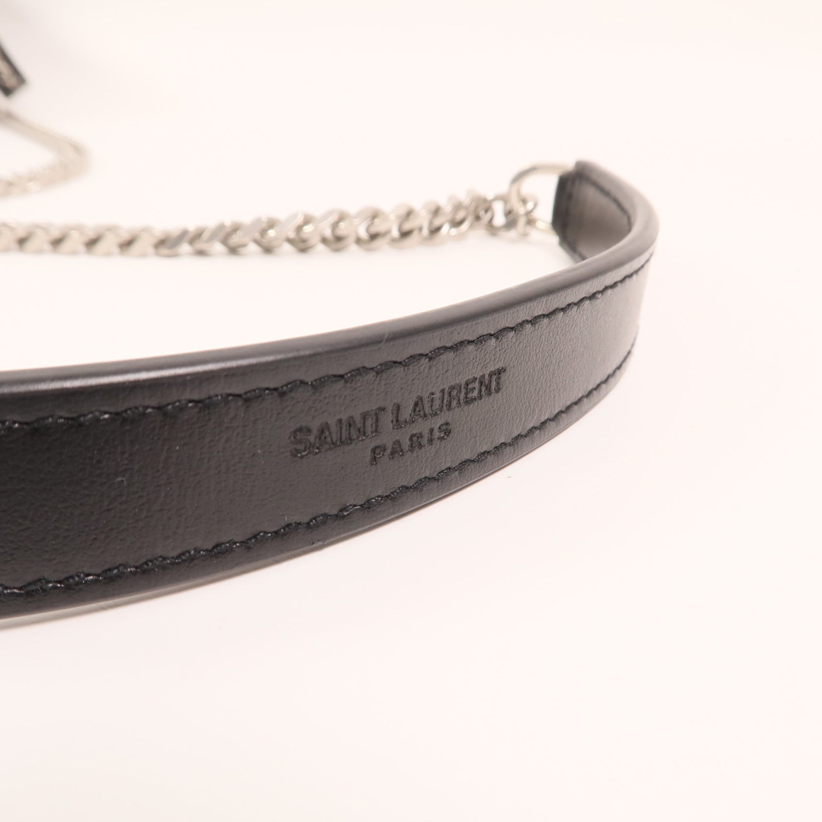 SAINT LAURENT 牛皮皮革Loulou Bag銀扣鏈帶肩背袋