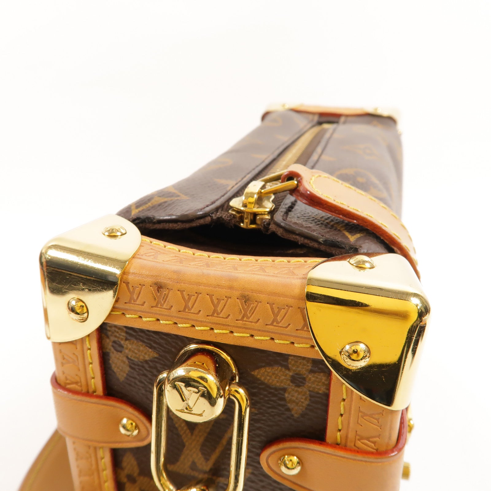 LOUIS VUITTON Monogram Side Trunk金扣手挽肩背兩用袋